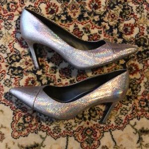 Zara worn once sparkly silver heels
